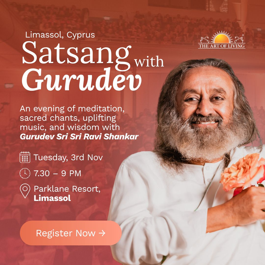 cover Spiritual leader GURUDEV Sri Sri Ravi Shankar to lead meditation, cultural programmes in Cyprus