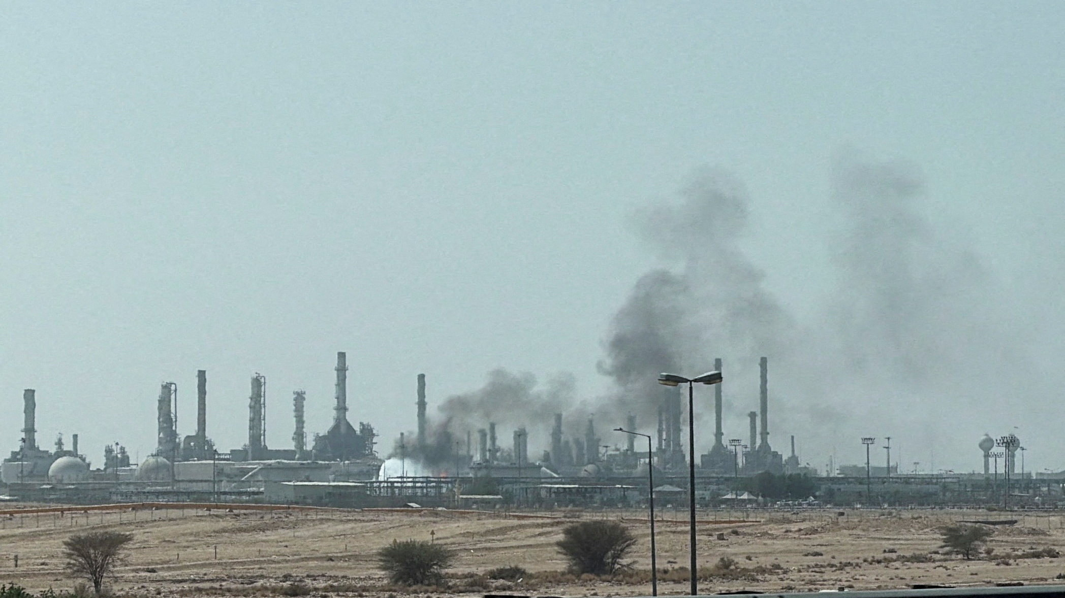 image Saudi Aramco headquarters attacked, limited fire reported