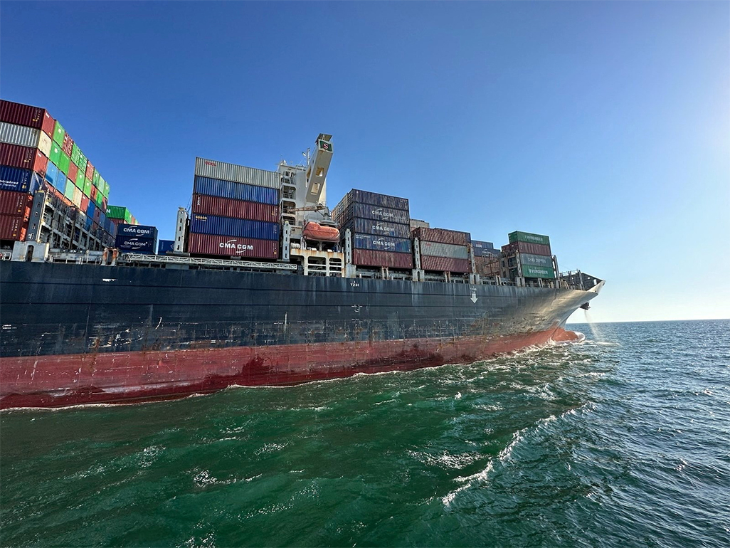 image Greek container ship sinks after drone attack off Bulgaria