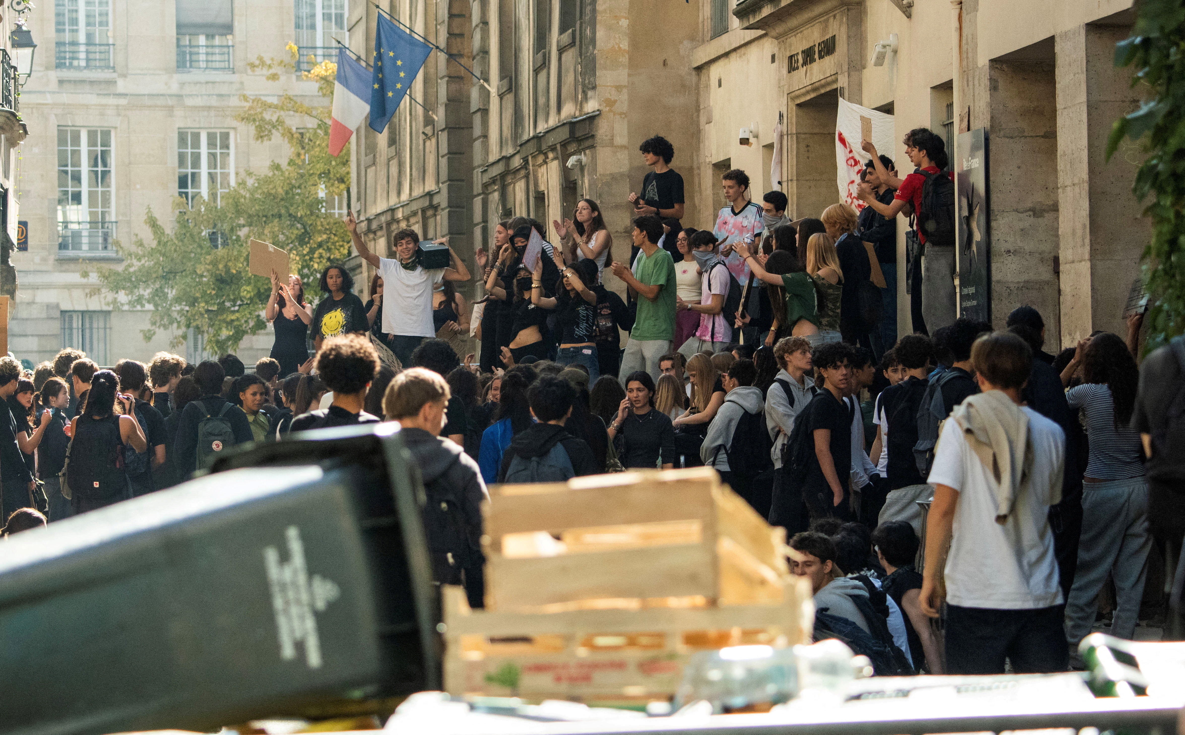 image Teenager loses hand as French school protests turn violent