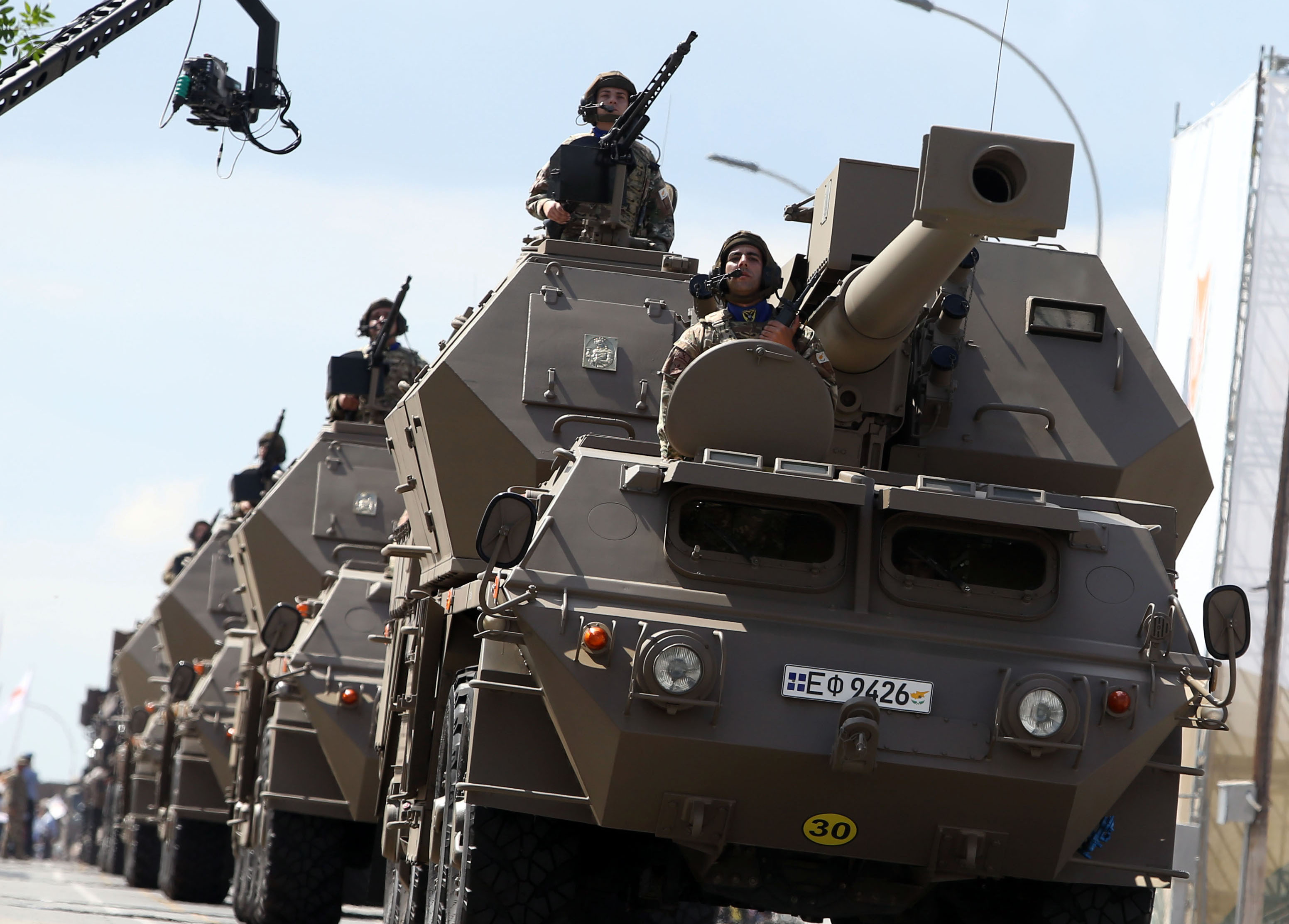 image National Guard armoured vehicle overturns near Frenaros