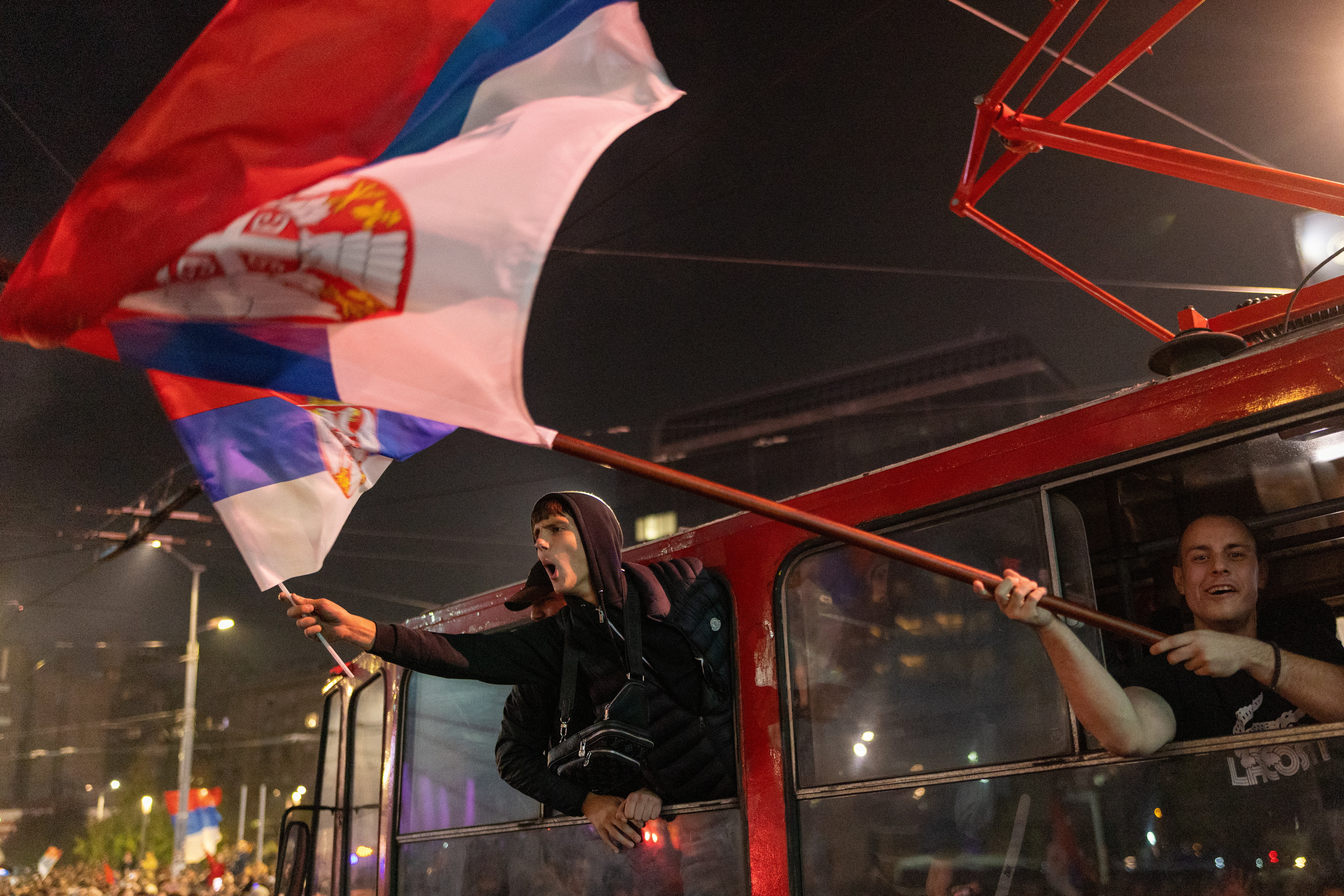 image Serbia&#8217;s students celebrate election victory after two years of protests